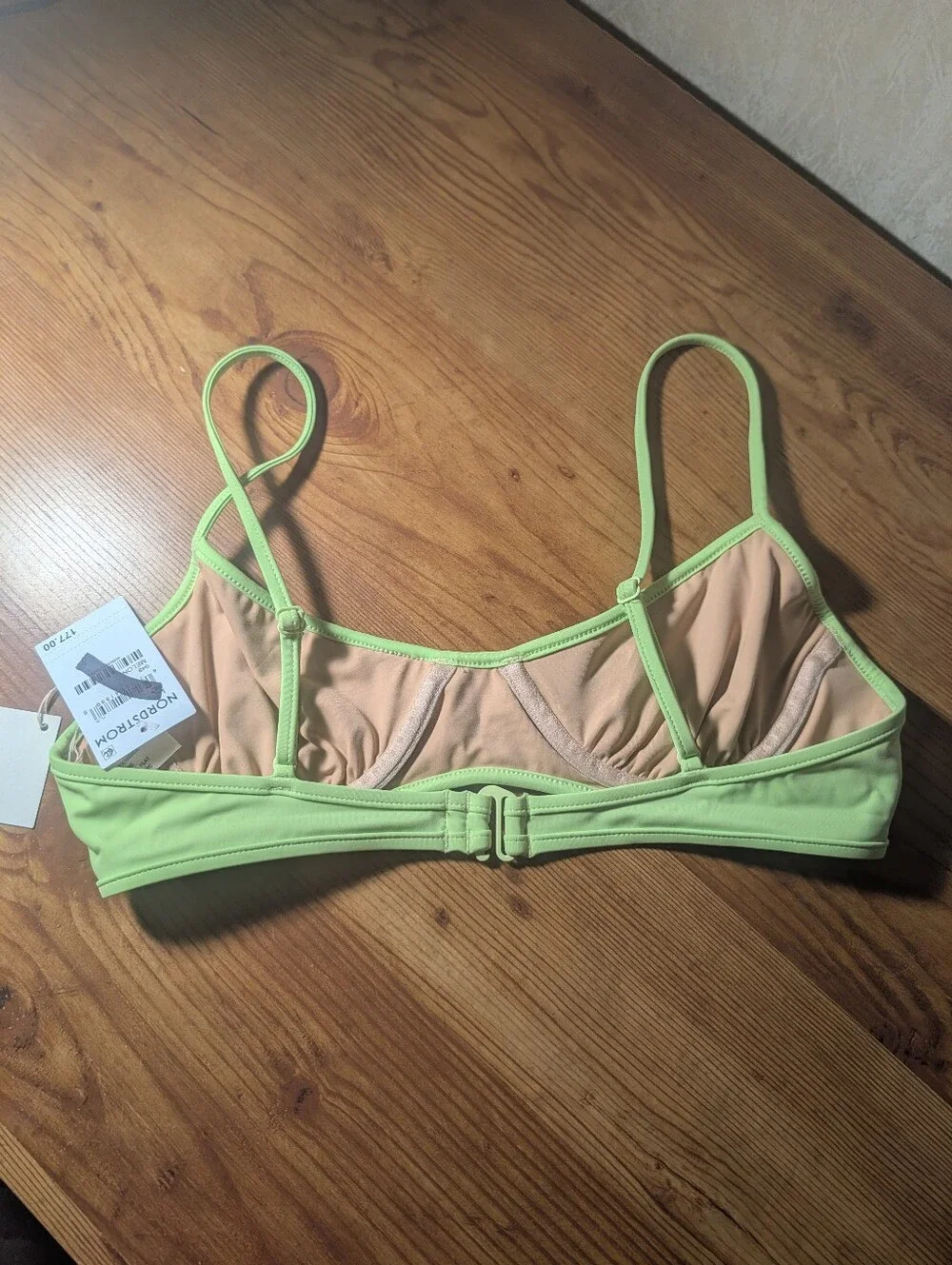Nu Swim Melon Green Triangle Bralette Large Pluto Top Only